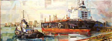Acrylique sur toile marouflée sur panneau bois (105x40)