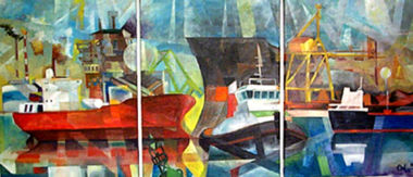 Acrylique sur 3 toiles (61x46) x 3