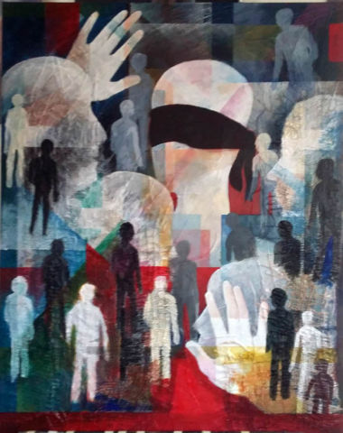 Technique mixte sur toile (100x80) Technique mixte sur toile (100x80)