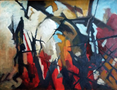 Acrylique sur panneau bois (61x46) GUERRE