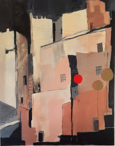 Acrylique sur toile - (80x100) - 2020 LE BALLON ROUGE - Hommage à Albert Lamorisse