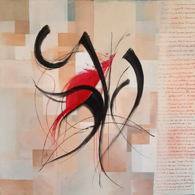 Acrylique sur toile (100x100) Élégance du noir - 2021